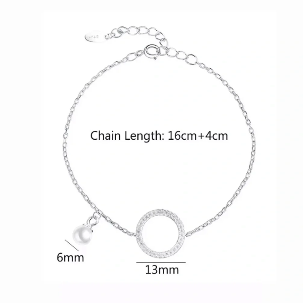 Sterling Silver Diamond Pearl Bracelet